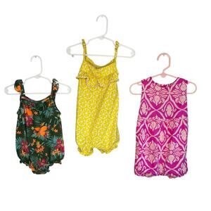 CCarter's Baby Girl Romper Bundle Size 18 Months  Floral/ Geometric 3 Piece Set